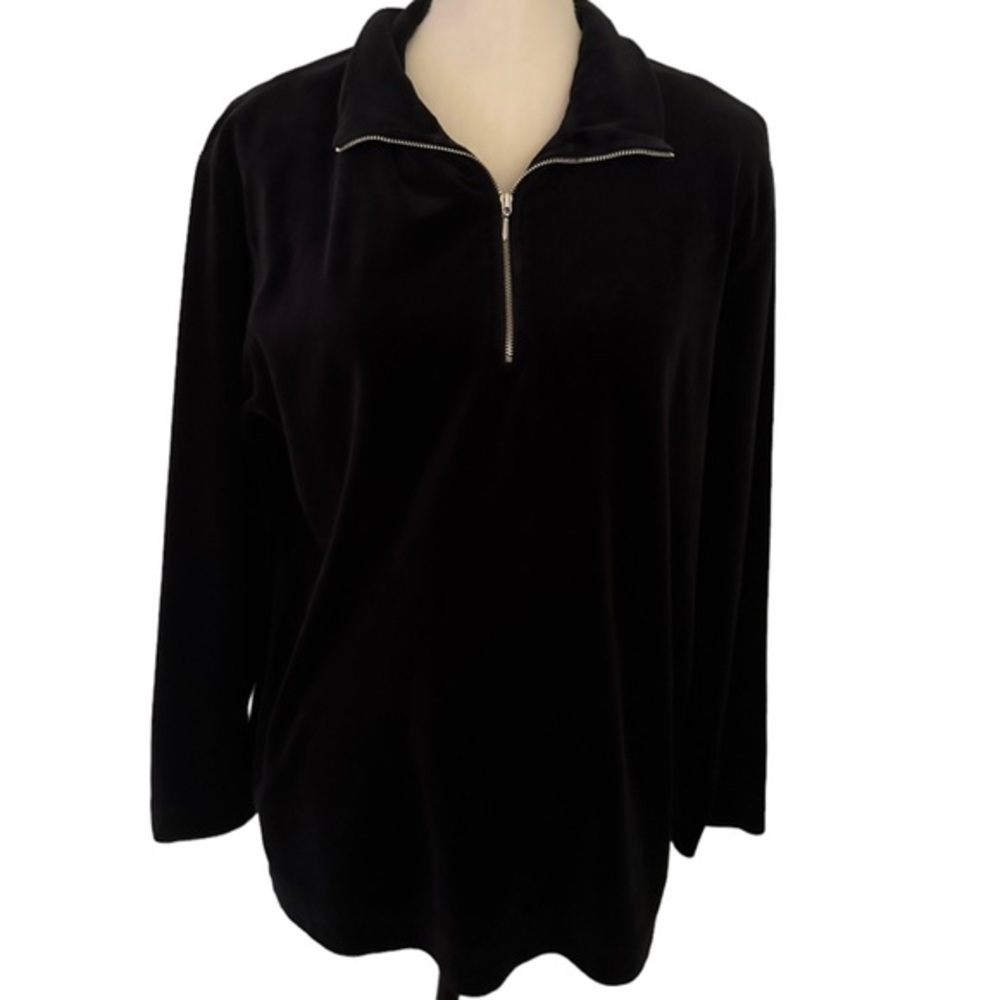 Talbots black velvet top size M